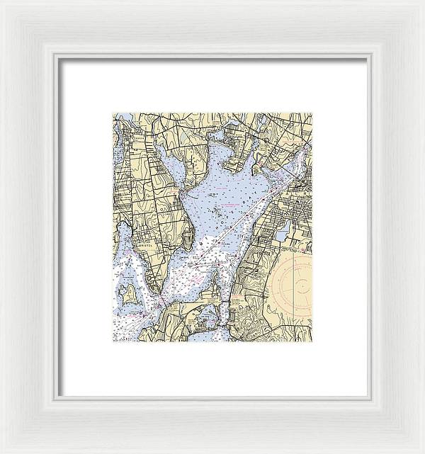 Mt Hope Bay-rhode Island Nautical Chart - Framed Print