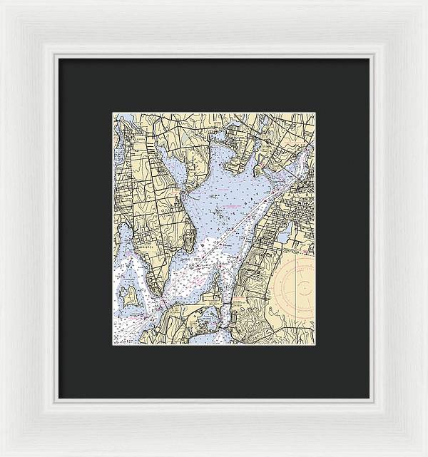 Mt Hope Bay-rhode Island Nautical Chart - Framed Print