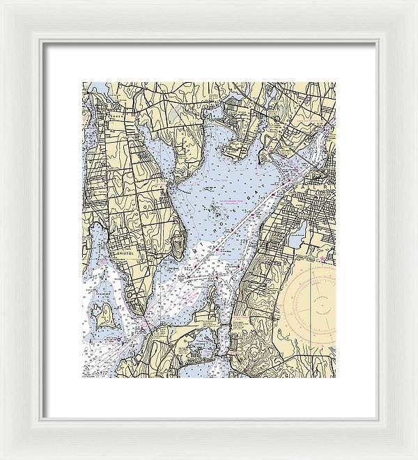 Mt Hope Bay-rhode Island Nautical Chart - Framed Print