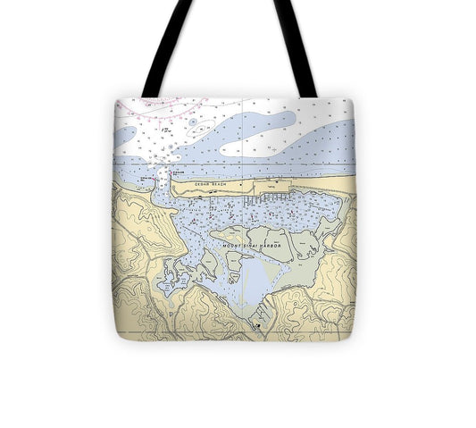 Mt Sinai Harbor New York Nautical Chart Tote Bag