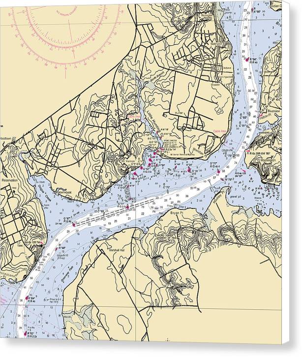 Mt Vernon-virginia Nautical Chart - Canvas Print