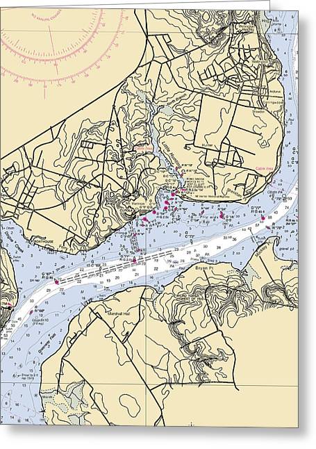 Mt Vernon-virginia Nautical Chart - Greeting Card