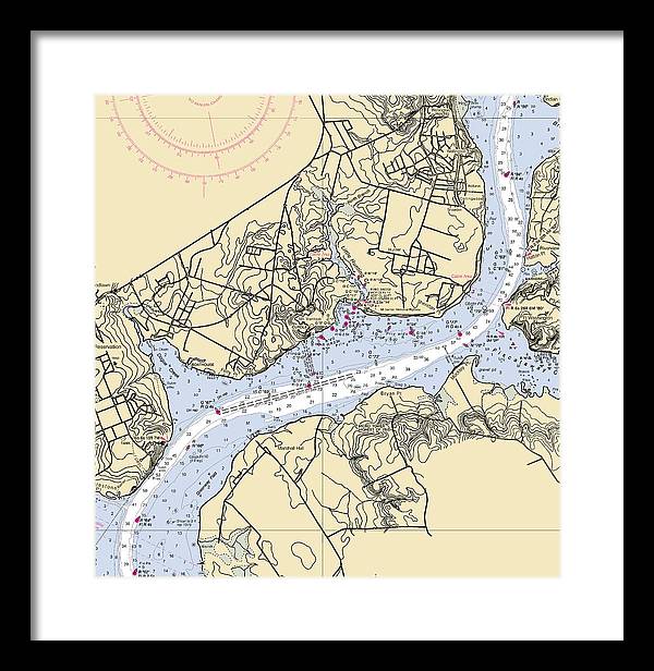 Mt Vernon-virginia Nautical Chart - Framed Print