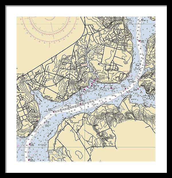 Mt Vernon-virginia Nautical Chart - Framed Print