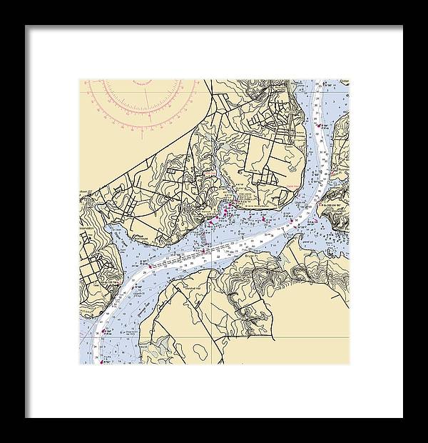 Mt Vernon-virginia Nautical Chart - Framed Print