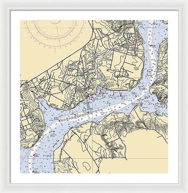 Mt Vernon-virginia Nautical Chart - Framed Print