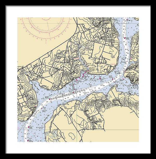 Mt Vernon-virginia Nautical Chart - Framed Print