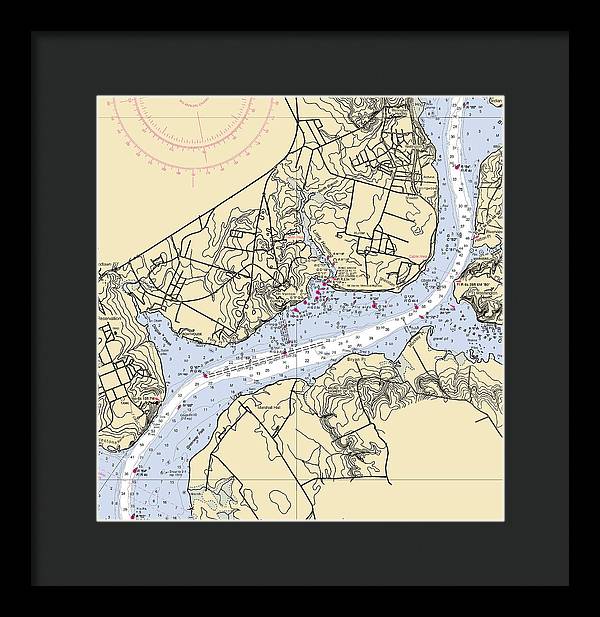 Mt Vernon-virginia Nautical Chart - Framed Print