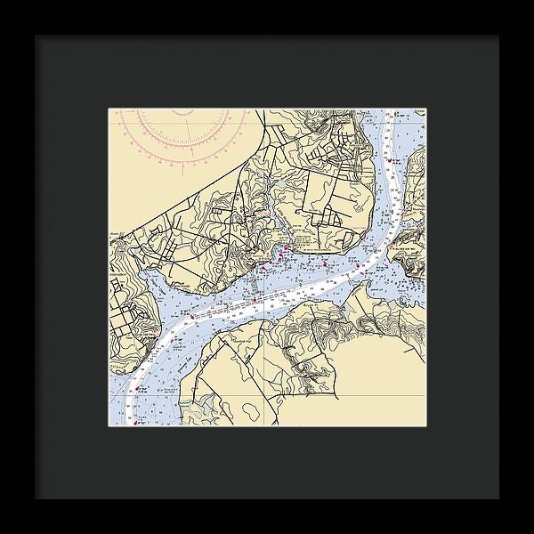 Mt Vernon-virginia Nautical Chart - Framed Print