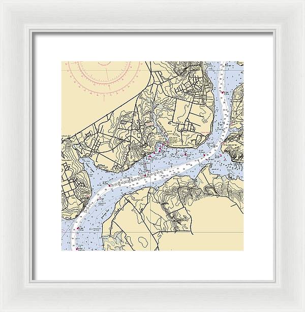 Mt Vernon-virginia Nautical Chart - Framed Print