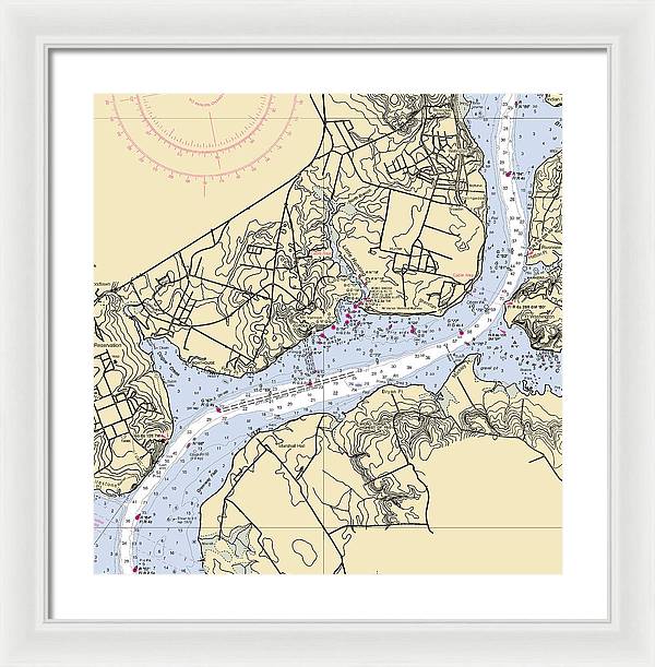 Mt Vernon-virginia Nautical Chart - Framed Print