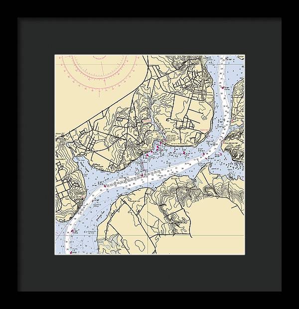 Mt Vernon-virginia Nautical Chart - Framed Print