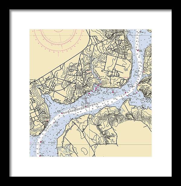 Mt Vernon-virginia Nautical Chart - Framed Print