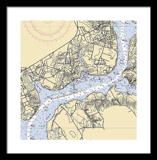 Mt Vernon-virginia Nautical Chart - Framed Print