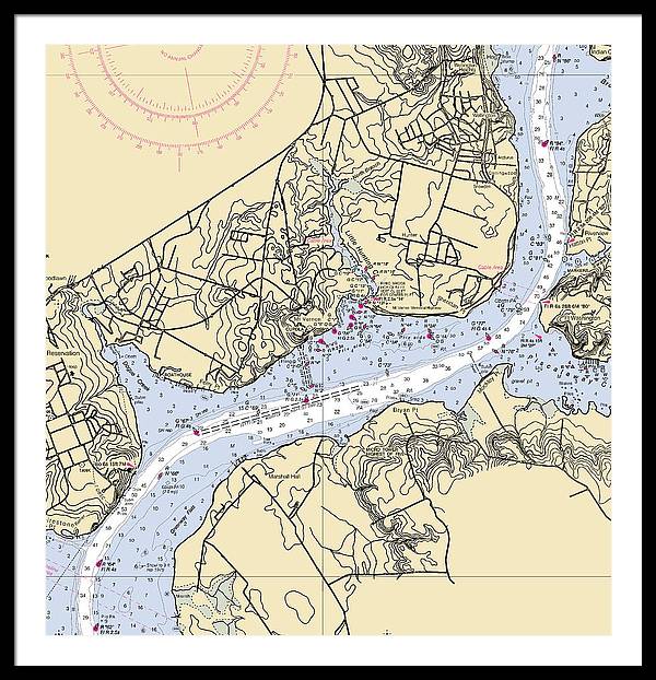 Mt Vernon-virginia Nautical Chart - Framed Print