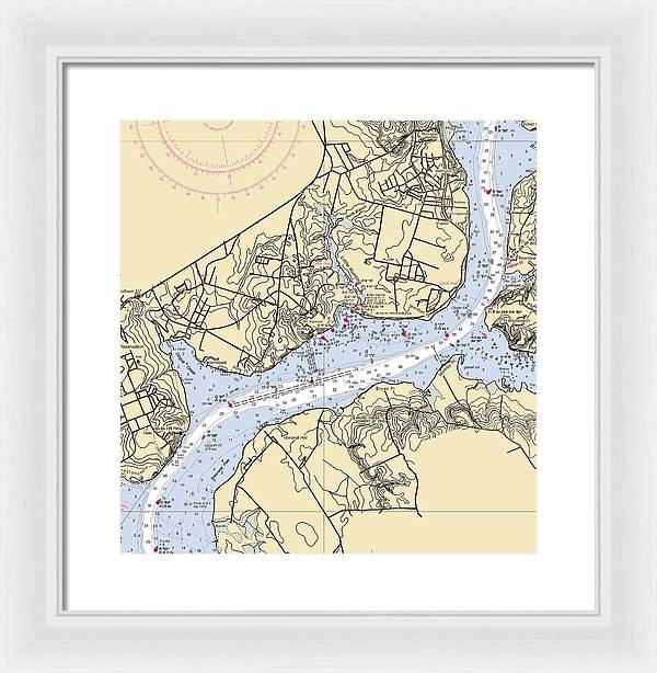 Mt Vernon-virginia Nautical Chart - Framed Print