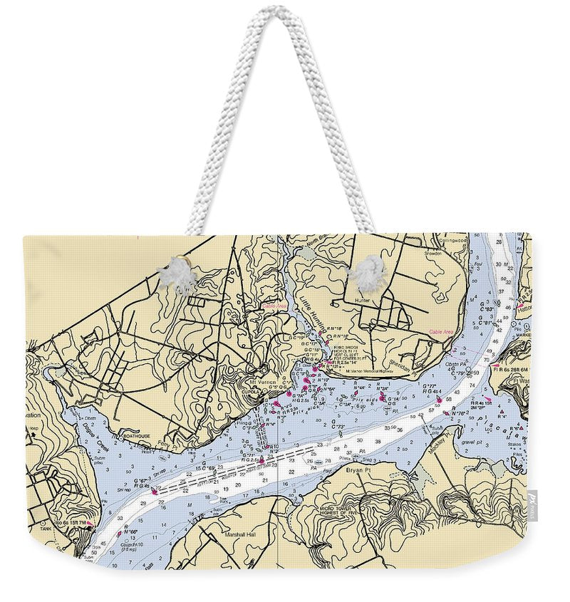 Mt Vernon-virginia Nautical Chart - Weekender Tote Bag