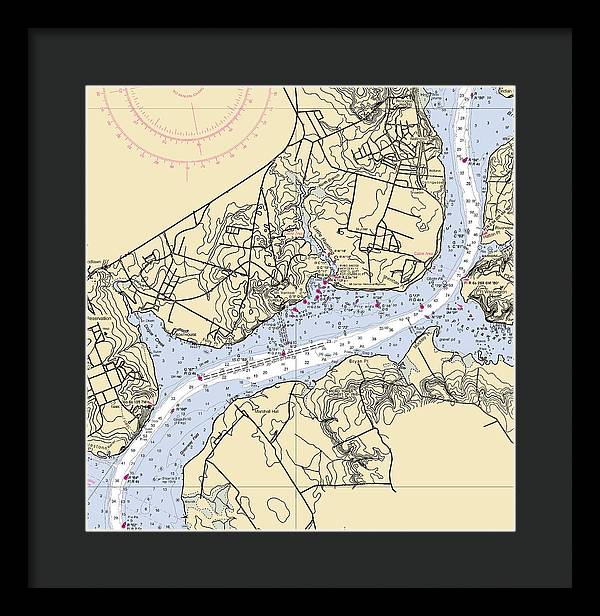 Mt Vernon-virginia Nautical Chart - Framed Print