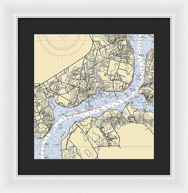 Mt Vernon-virginia Nautical Chart - Framed Print