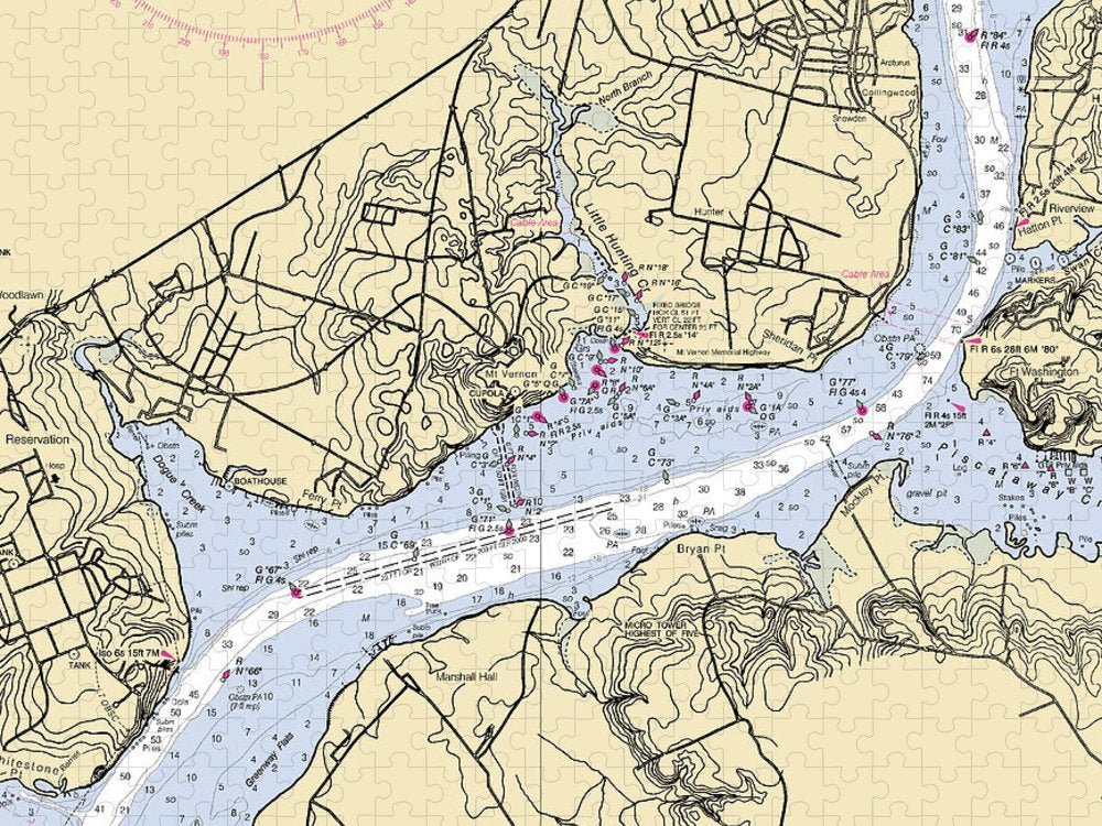 Mt Vernon Virginia Nautical Chart Puzzle