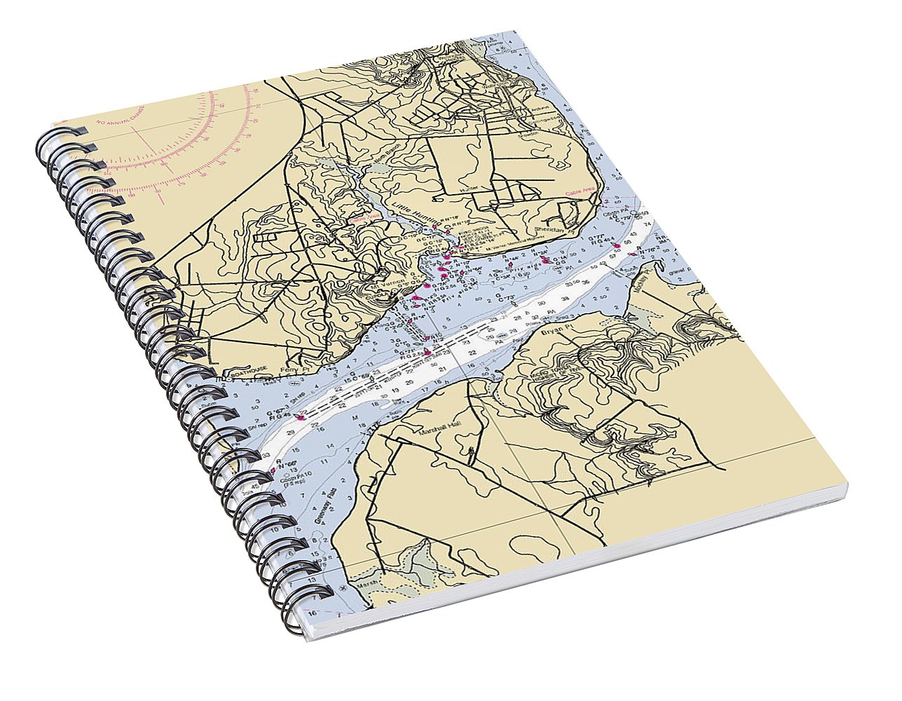 Mt Vernon-virginia Nautical Chart - Spiral Notebook