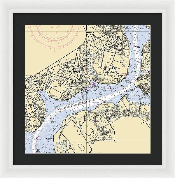 Mt Vernon-virginia Nautical Chart - Framed Print