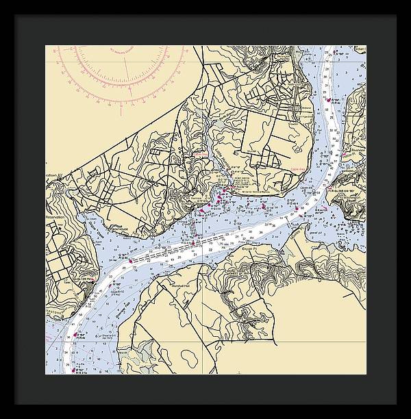 Mt Vernon-virginia Nautical Chart - Framed Print