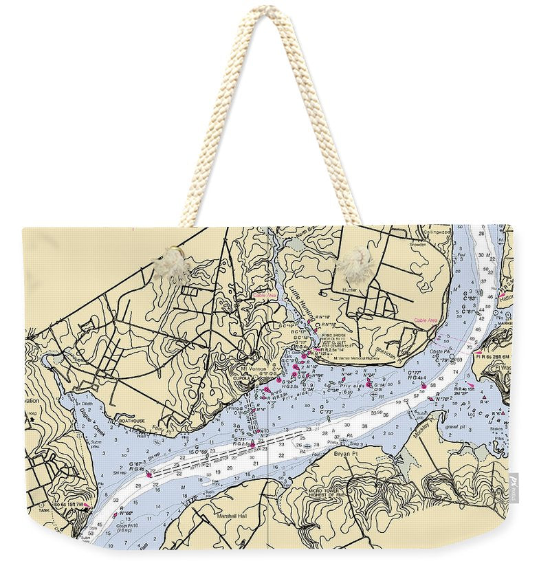 Mt Vernon-virginia Nautical Chart - Weekender Tote Bag