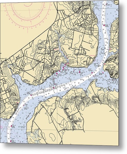 A beuatiful Metal Print of the Mt Vernon-Virginia Nautical Chart - Metal Print by SeaKoast.  100% Guarenteed!