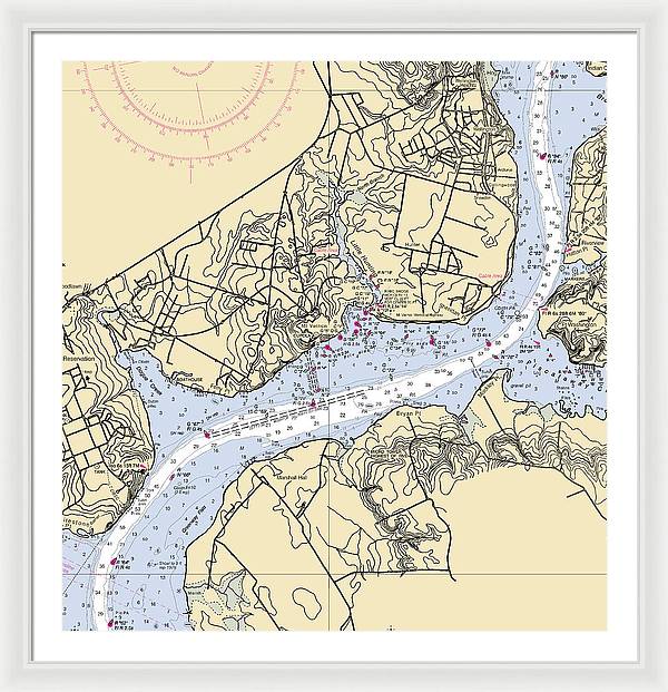 Mt Vernon-virginia Nautical Chart - Framed Print