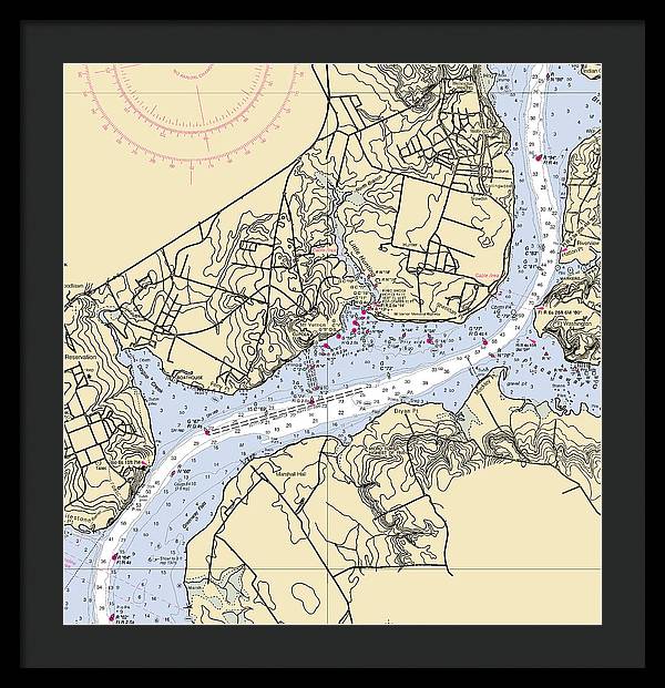 Mt Vernon-virginia Nautical Chart - Framed Print