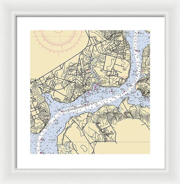 Mt Vernon-virginia Nautical Chart - Framed Print