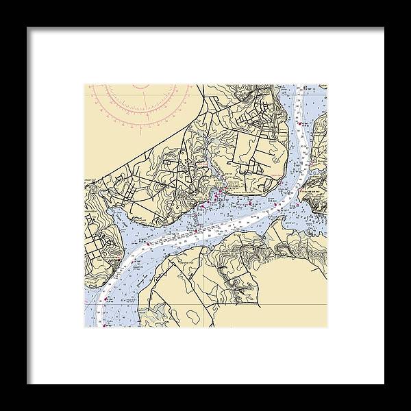 Mt Vernon-virginia Nautical Chart - Framed Print