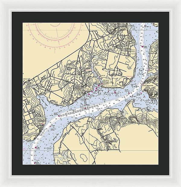 Mt Vernon-virginia Nautical Chart - Framed Print