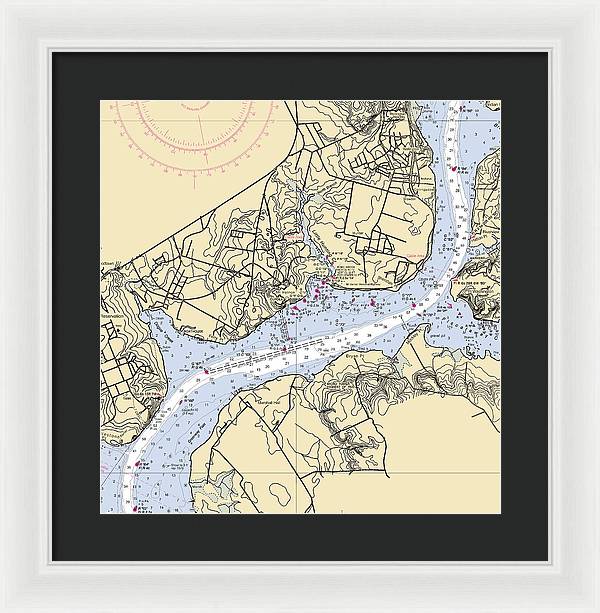 Mt Vernon-virginia Nautical Chart - Framed Print