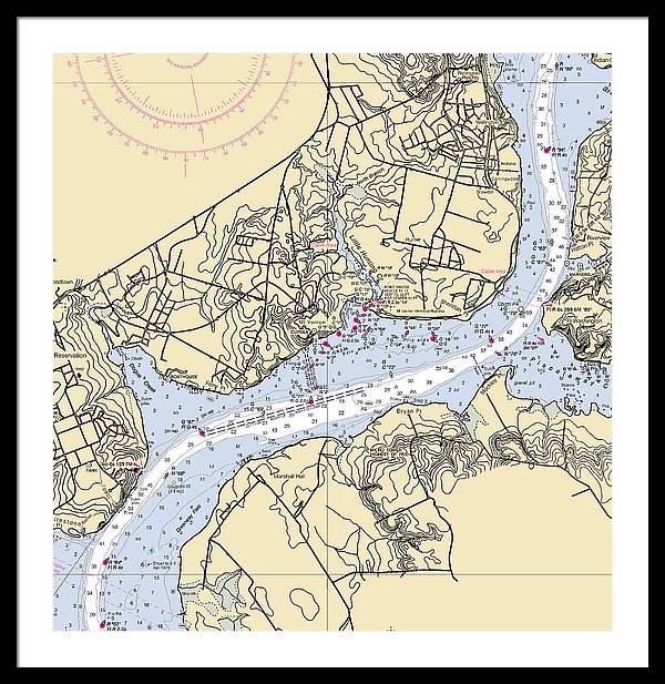 Mt Vernon-virginia Nautical Chart - Framed Print