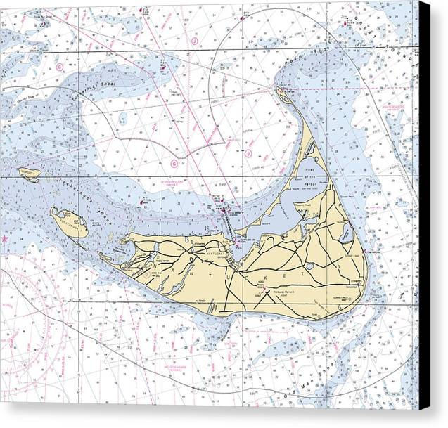Nantucket-5x6-massachusetts Nautical Chart - Canvas Print