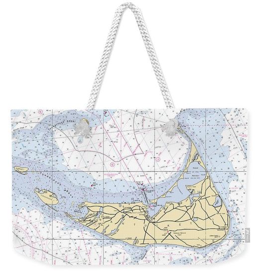 Nantucket-5x6-massachusetts Nautical Chart - Weekender Tote Bag