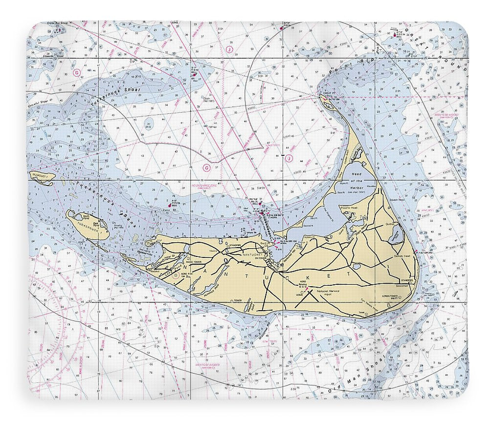 Nantucket-5x6-massachusetts Nautical Chart - Blanket