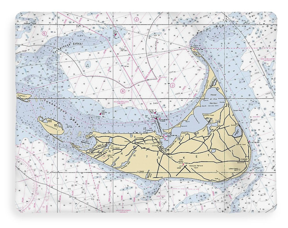 Nantucket-5x6-massachusetts Nautical Chart - Blanket