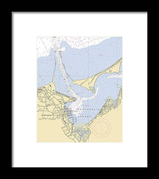 A beuatiful Framed Print of the Nantucket Harbor-Massachusetts Nautical Chart by SeaKoast