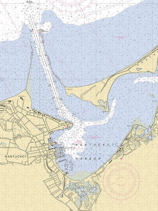 Nantucket Harbor Massachusetts Nautical Chart Puzzle