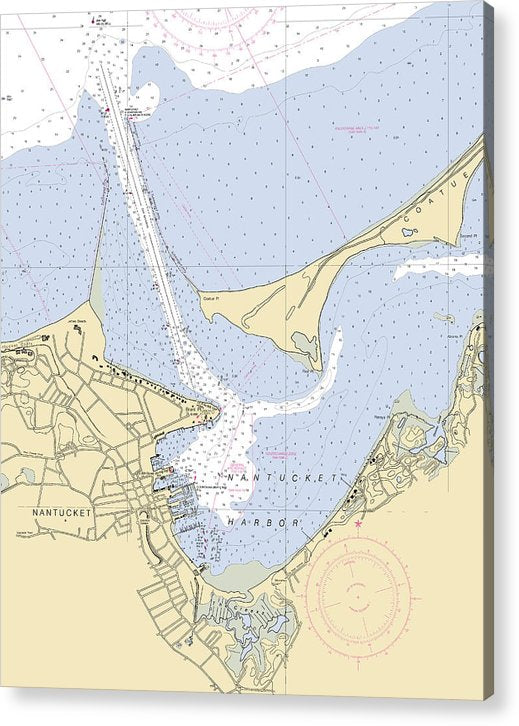 Nantucket Harbor-Massachusetts Nautical Chart  Acrylic Print