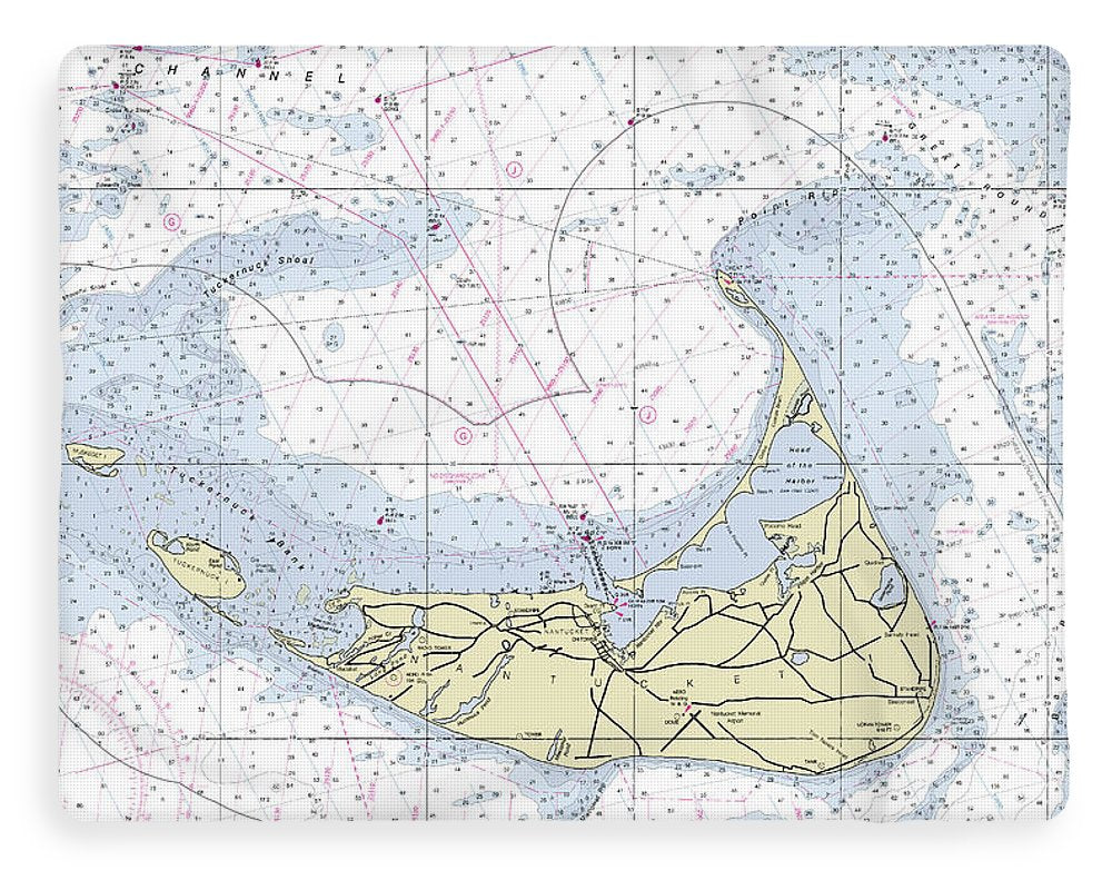 Nantucket Nautical Chart - Blanket