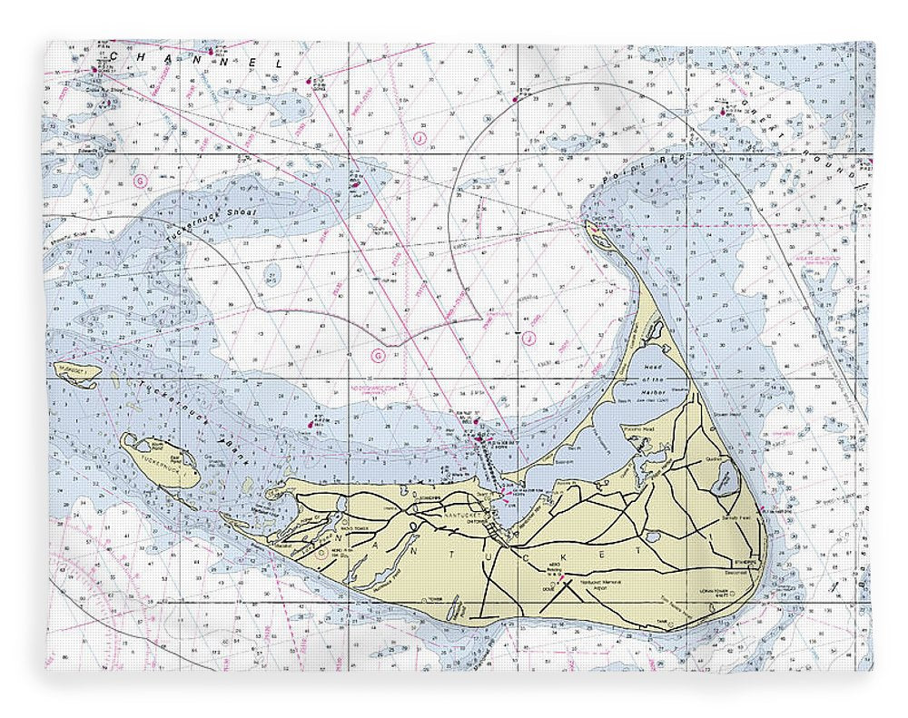 Nantucket Nautical Chart - Blanket