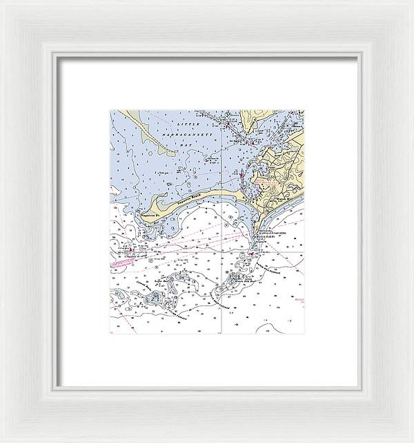 Napatree Beach-rhode Island Nautical Chart - Framed Print