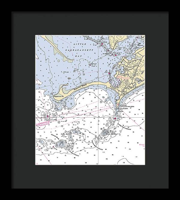 Napatree Beach-rhode Island Nautical Chart - Framed Print