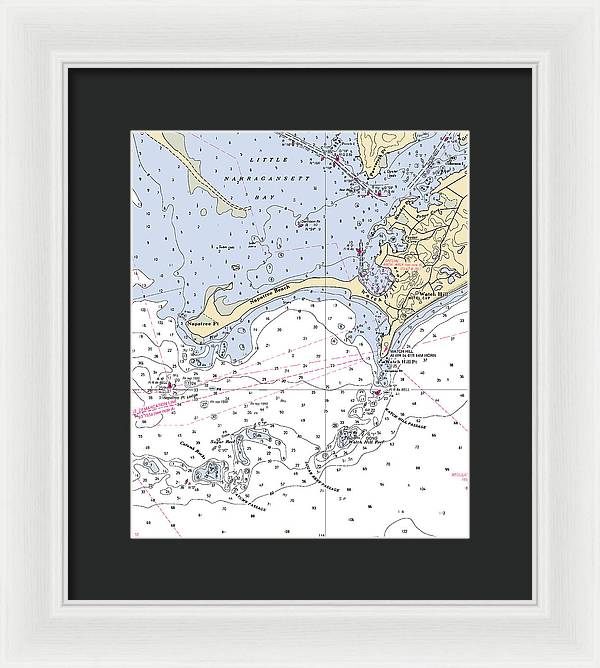 Napatree Beach-rhode Island Nautical Chart - Framed Print