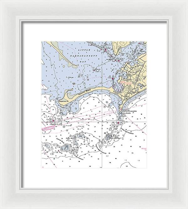 Napatree Beach-rhode Island Nautical Chart - Framed Print