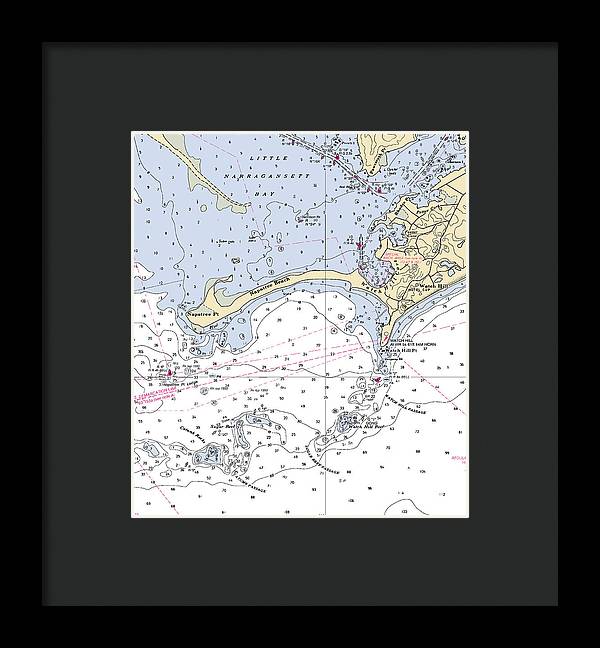 Napatree Beach-rhode Island Nautical Chart - Framed Print